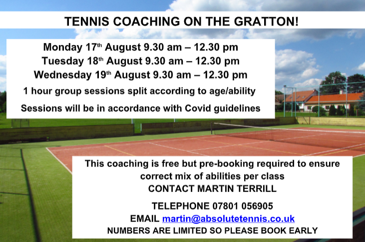 Tennis Coaching August 2020